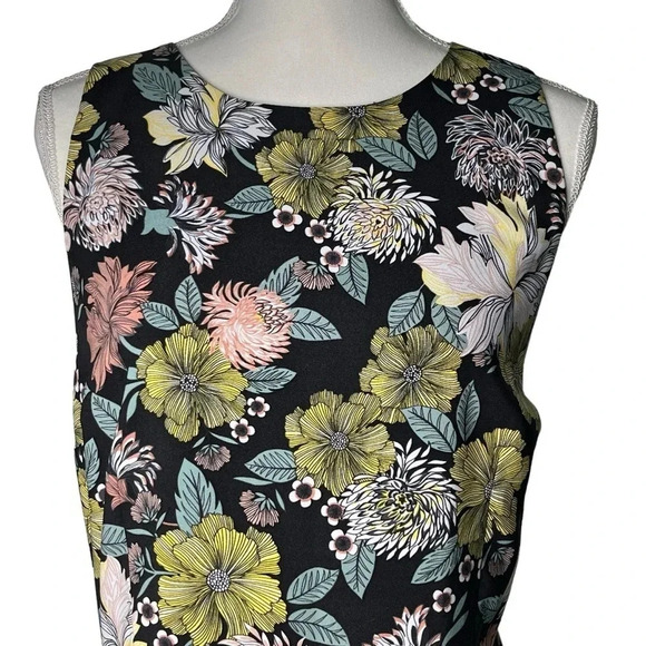 LOFT Black Floral Sleeveless Maxi Dress with Side Slits Size 14 - Picture 2 of 15